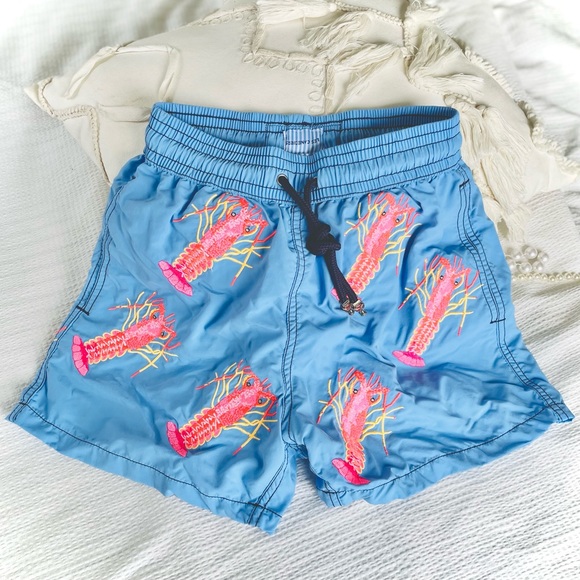 LES CANEBIERS | XS/S | All Over Lobster Light Blue Menβs Swimtrunks Boardshorts - Picture 14 of 16